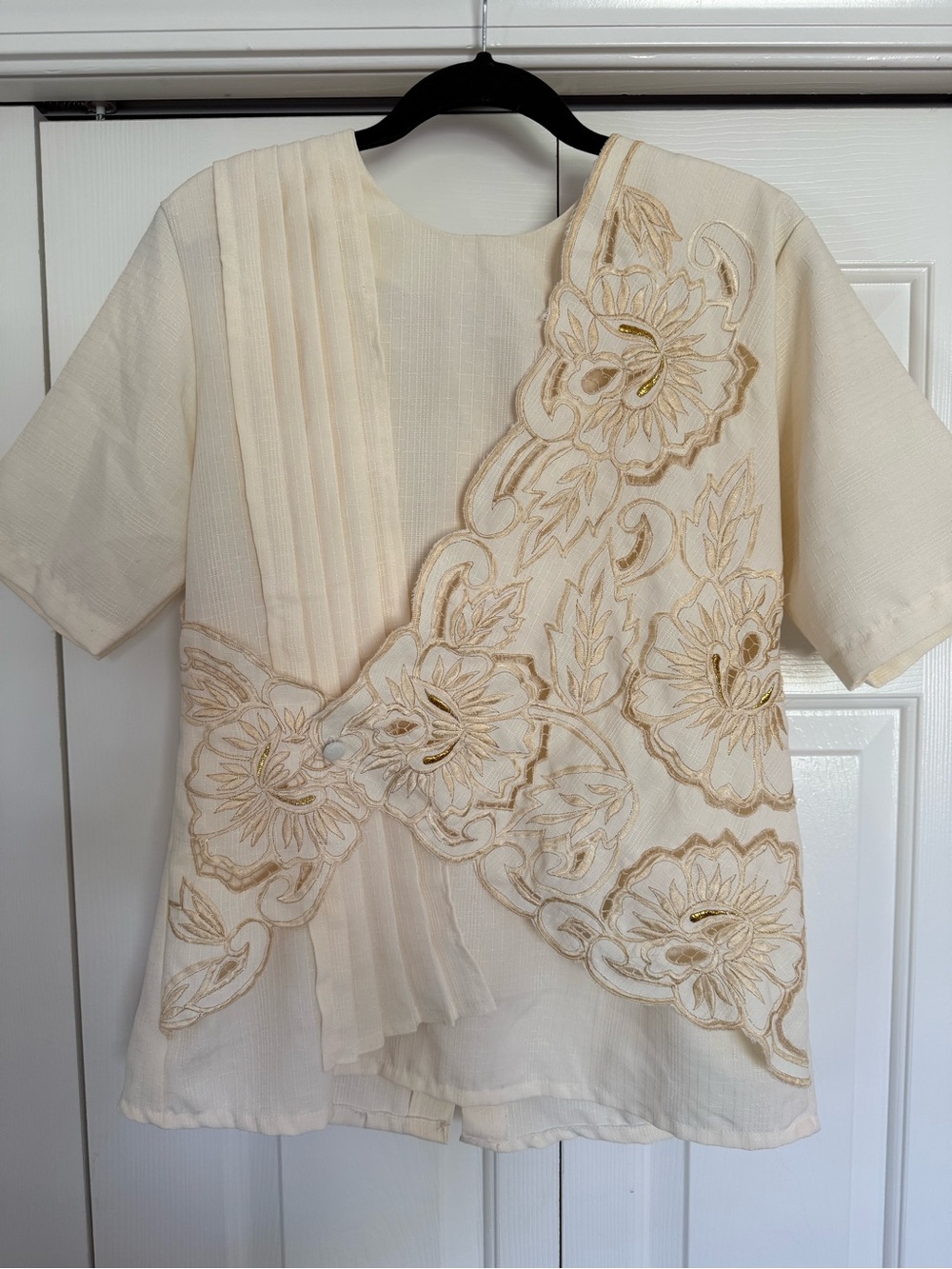 Vintage Cream Soutache Blouse Art Deco Romantic Coastal Grandmacore - Picture 5 of 8